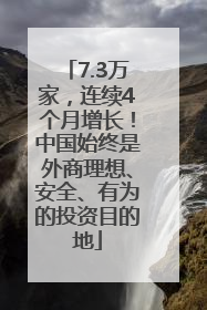 7.3万家，连续4个月增长！中国始终是外商理想、安全、有为的投资目的地