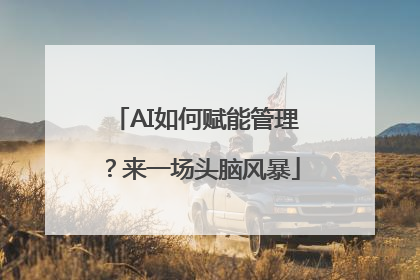 AI如何赋能管理？来一场头脑风暴