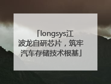 longsys江波龙自研芯片，筑牢汽车存储技术根基